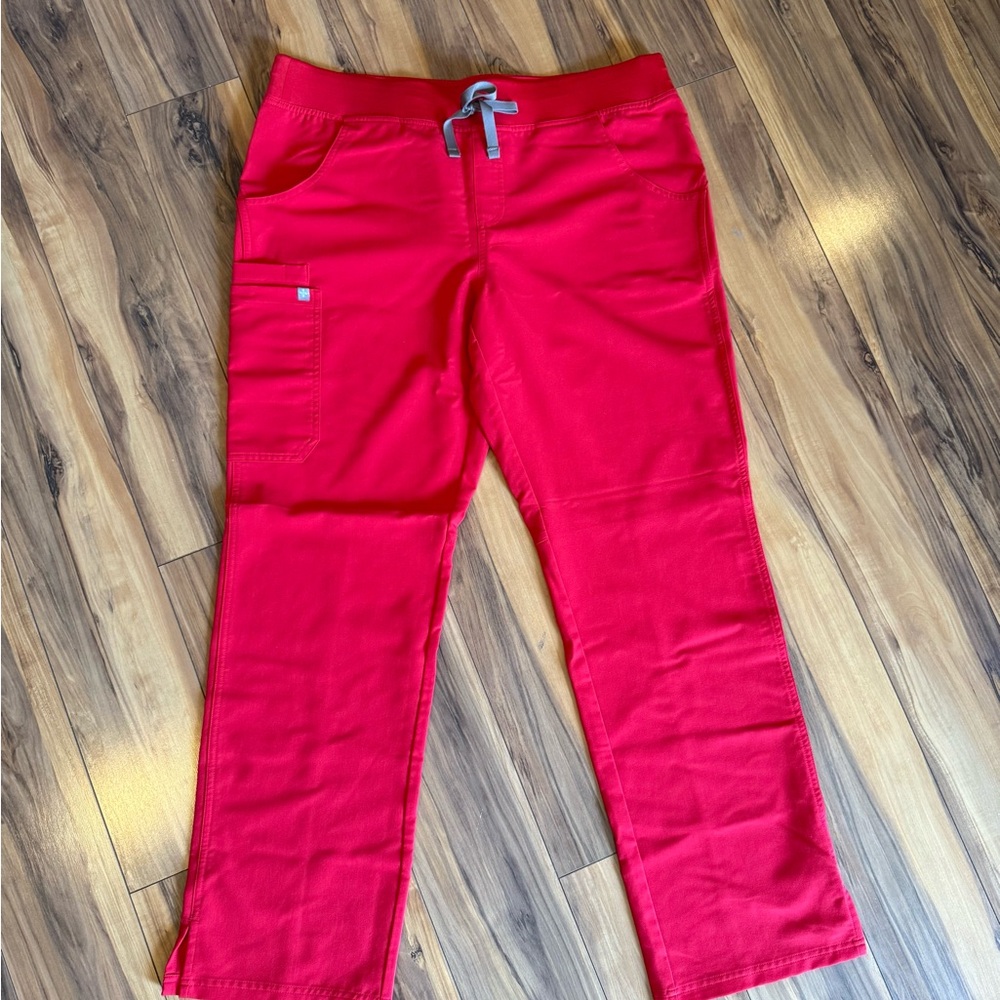 Figs Women's Red Drawstring Scrub Pants